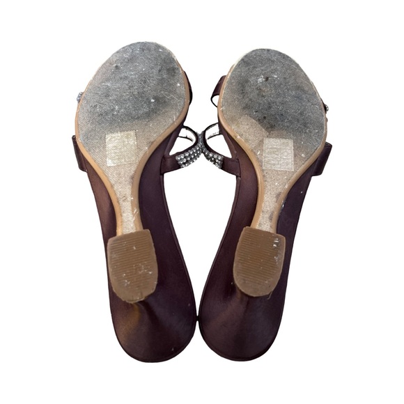 Michaelangelo plum satin rhinestone low heel slipper size 8.5 - Picture 3 of 3